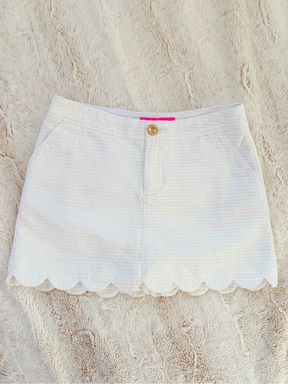 🤍 Lilly Pulitzer Colette Skort White Scallop Hem Coastal Preppy Tennis Old Money